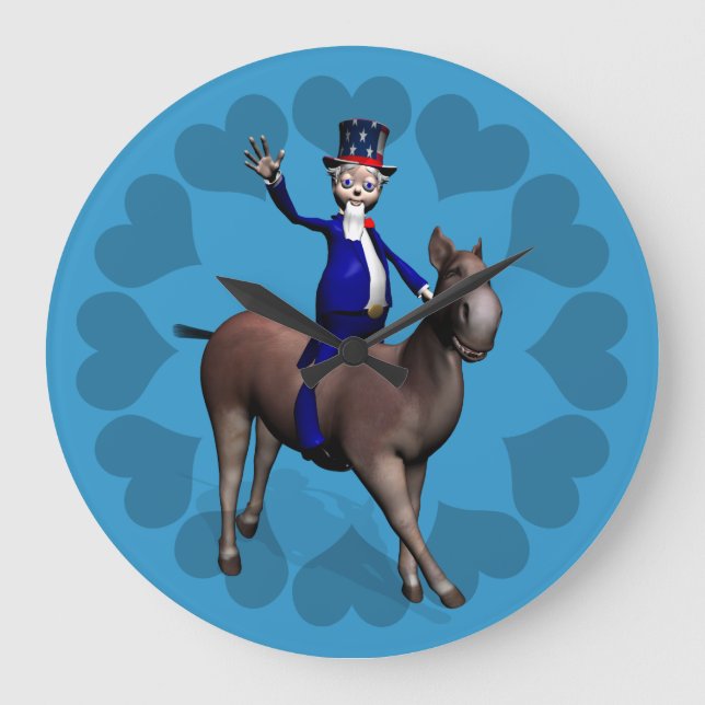 Morbror Sam rider på Donkey Stor Klocka (Framsida)