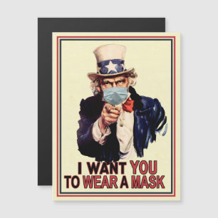 Morbror Sam vill att du Bäror en Ansikte-mask USA Magnetisk Inbjudningskort
