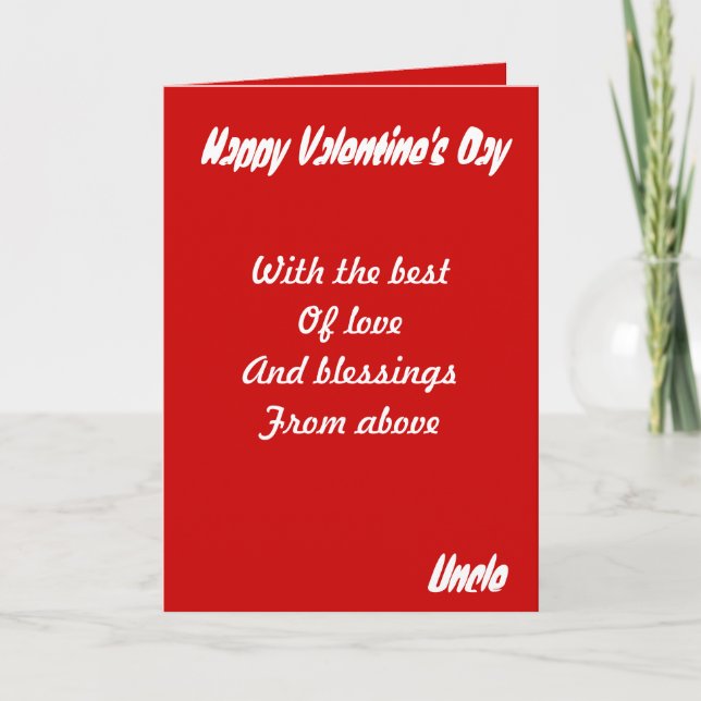 Morbror valentins hälsningskort helgkort (Framsida)