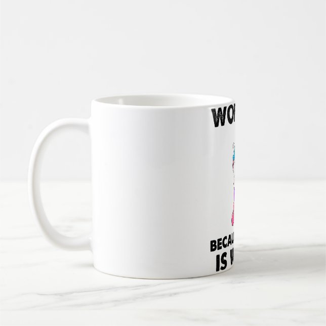 Mord är fel på Unicorn Gym Kaffemugg (Vänster)