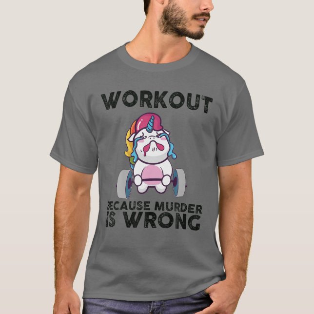 Mord är fel Unicorn Gråter T Shirt (Framsida)