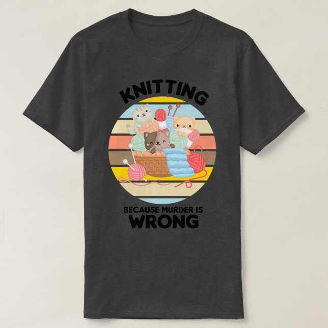 Mord är fel Vintage Katt T Shirt (Design framsida)