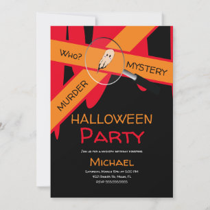 Mord Dinner Crime Scene Blood Halloween Inbjudningar