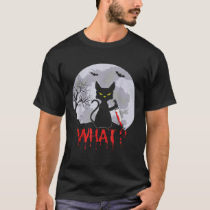 Mord med Knivar-katt som Halloween Fu T Shirt