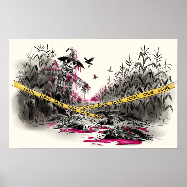 Mord på Kråkor Illustration Poster (Framsidan)