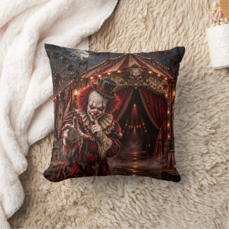 Mördarclown Halloween-natt på hemskt cirkus Kudde