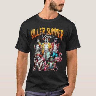 Mördare sommar vibbar Strand Semester Rollig Skräc T Shirt