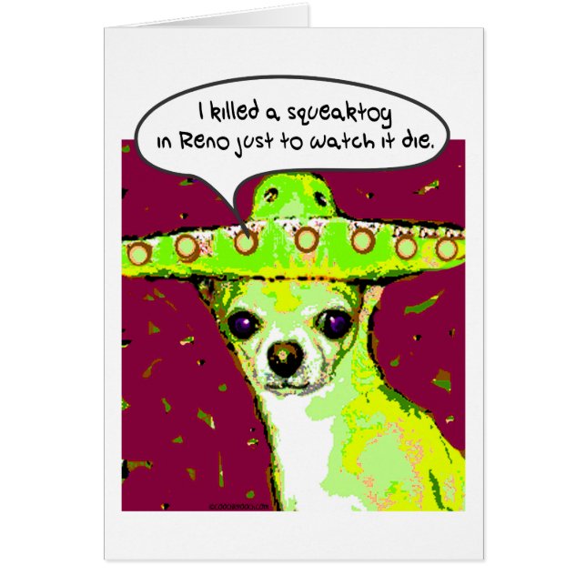 MördareChihuahua Hälsningskort (Framsidan)