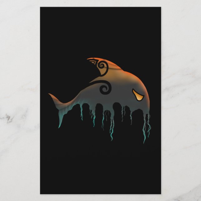 mördarval Halloween Brevpapper (Framsida)