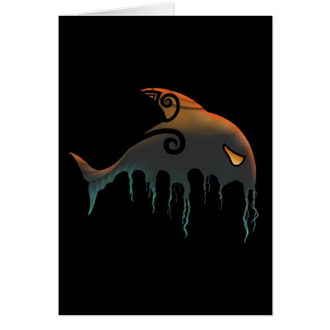 mördarval Halloween Hälsningskort (Framsidan)