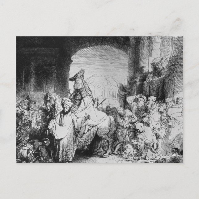 Mordecai-triumfen, 1640 vykort (Framsida)