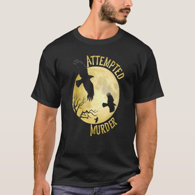 Mordens Kråka Raven Corvid Pun T Shirt (Framsida)