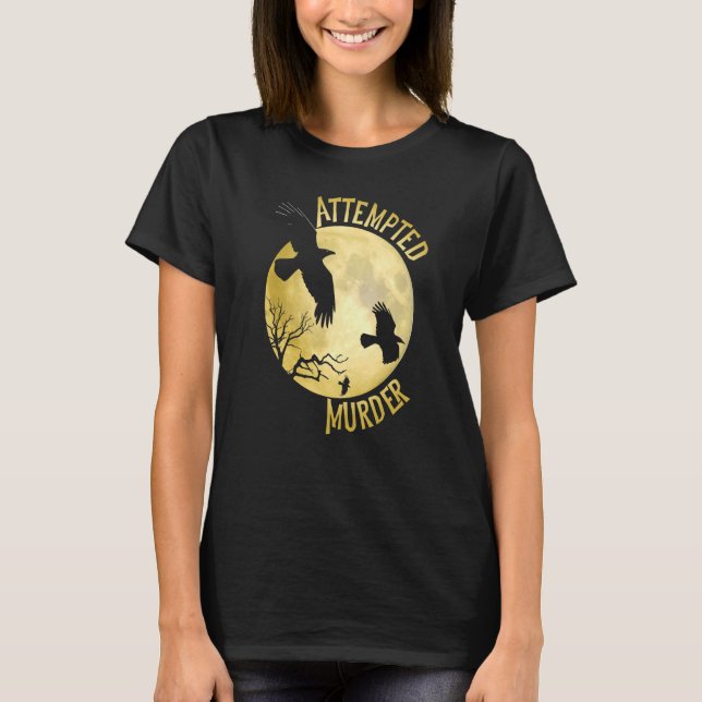 Mordens Kråka Raven Corvid Pun T Shirt (Framsida)