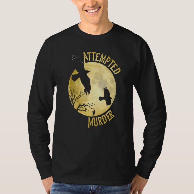 Mordens Kråka Raven Corvid Pun T Shirt (Framsida)