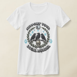 Mordet kallar: Mystisk Kråka & Dödskalle Grafitti T Shirt