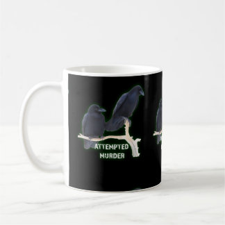Mordförsök roliga Corvids Kaffemugg