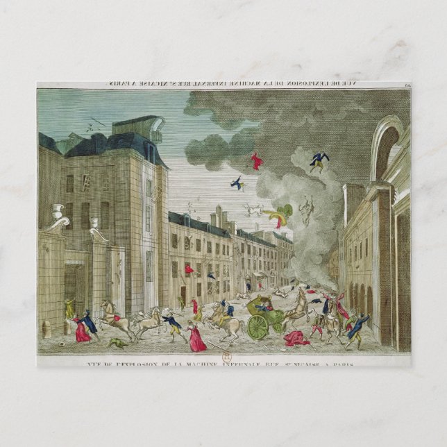 Mordförsöket på Napoleon Bonaparte Vykort (Framsida)