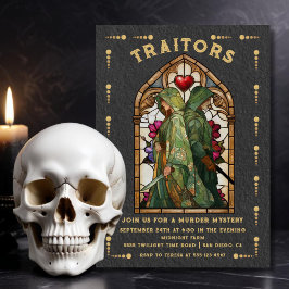 Mordgåtan med Tarotkortet Stained Glass Traitors Inbjudningar