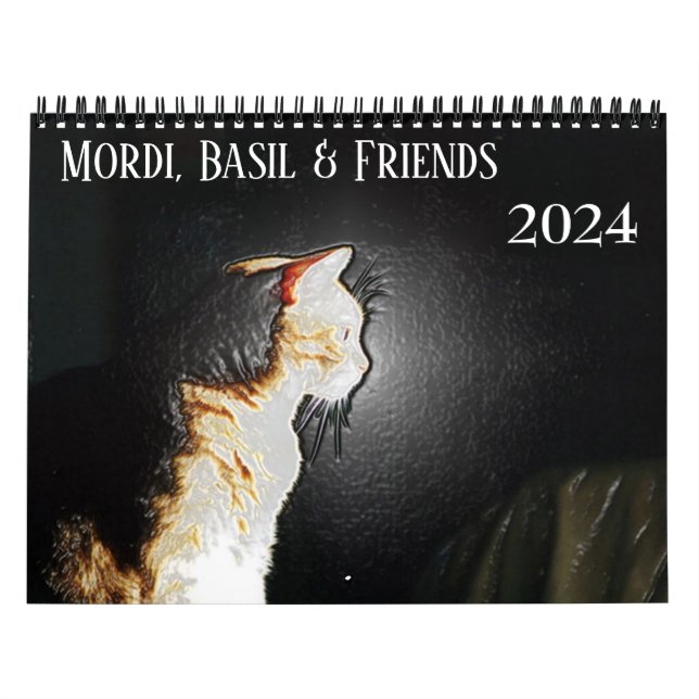 Mordi, Basil & Friends Cat Calendar 2024 Kalender (Omslag)