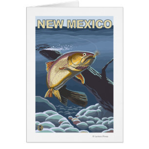 Mordisk forell FishingNew Mexico Hälsningskort