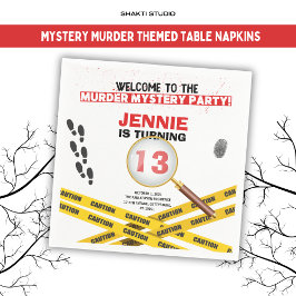 Mordmysterium Brottsplats Halloween Födelsedag Pappersservett