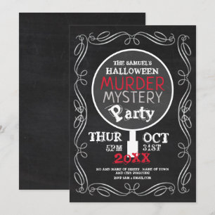Mordmysterium, Chalkboard Halloween fest Inbjudningar