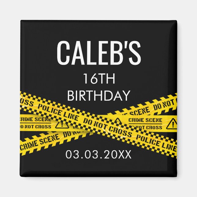 Mordmysterium Dinafton Gula Polisbanderoller Magnet (Framsidan)