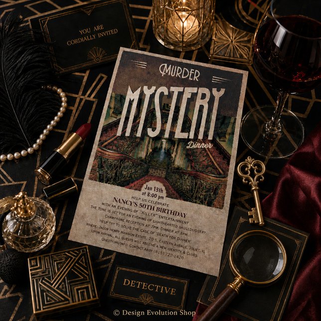 Mordmysterium Middagsinbjudan Inbjudningar (Skapare uppladdad)