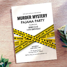 Mordmysterium Pyjamasas Födelsedagsfest Inbjudan