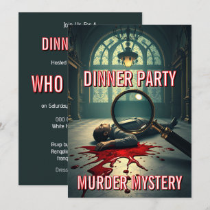Mordmystermiddag party Tema DIY Inbjudningar