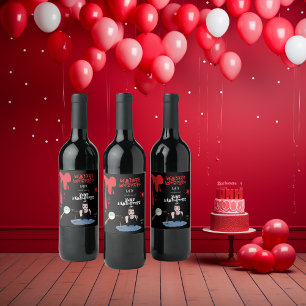 Mordmystik födelsedagsfest lustig mörk retro vinflaska etikett