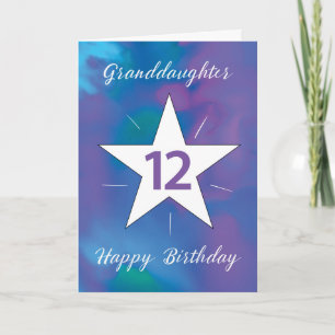 Mordotter 12:e Birthday White Shining Star Kort
