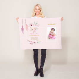 Mordotter 1:a födelsedag PHOTO DIKT NAMN och datum Fleecefilt