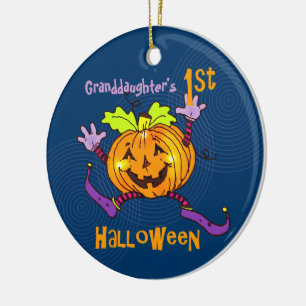 Mordotter 1:a Halloween Lycklig Pumpkin Julgransprydnad Keramik