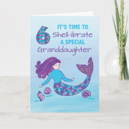 Mordotter 6e Birthday Sparkly Sjöjungfru Kort