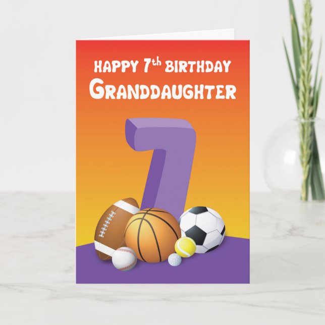 Mordotter 7:e Birthday Sports Bollar Kort (Framsida)