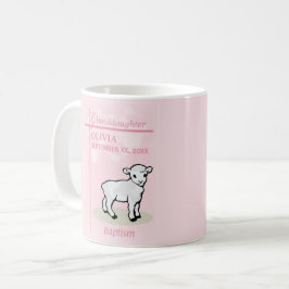 Mordotter Baptism Rosa Girl Girl Girl Lamb Namn an Kaffemugg