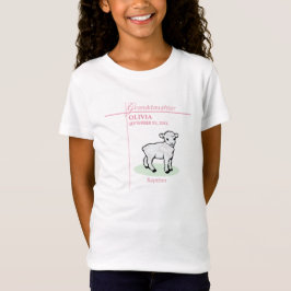 Mordotter Baptism Rosa Girl Girl Girl Lamb Namn an T Shirt