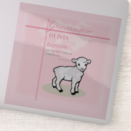 Mordotter Baptism Rosa Lamb Personlig Klistermärken