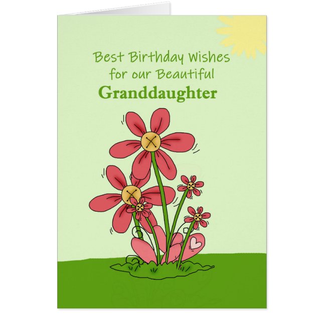 Mordotter Best Birthday Önskemål Flowers Grass Hälsningskort (Framsidan)