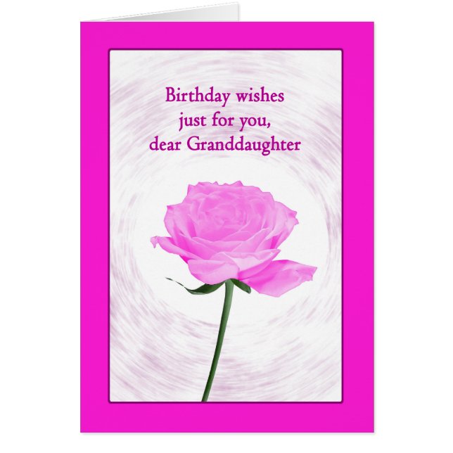 Mordotter Birthday BeSnyt Rosa ros Hälsningskort (Framsidan)