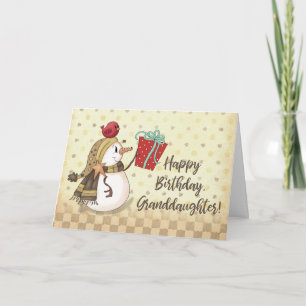 Mordotter Birthday Bird på Snögubbe Kort