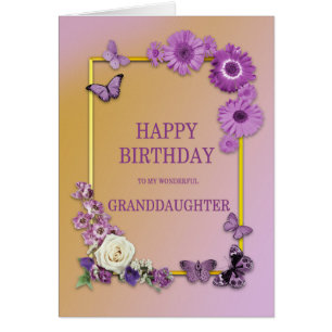 Mordotter Birthday Flowers och Butterflies Hälsningskort