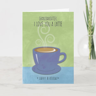 Mordotter Birthday, jag Kärlek er en latte, kaffe Kort