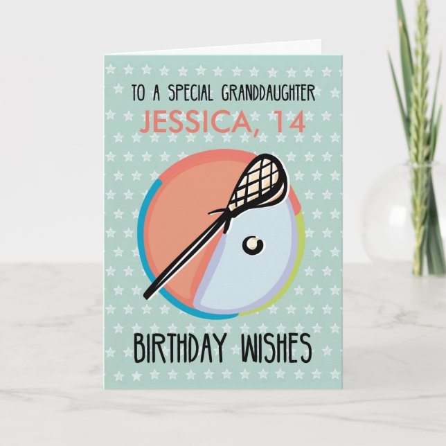 Mordotter Birthday, Lacrosse Sport, Personaliz Kort (Framsida)