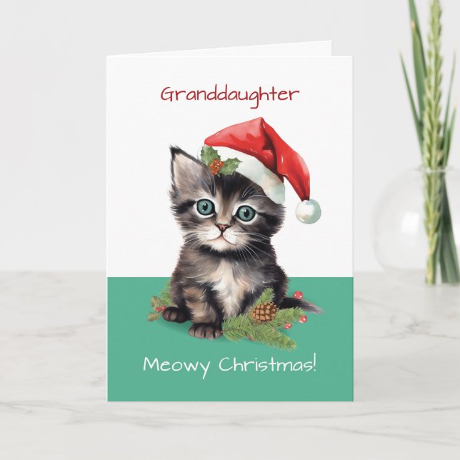 Mordotter Cute Cat Meowy jul Kort (Framsida)