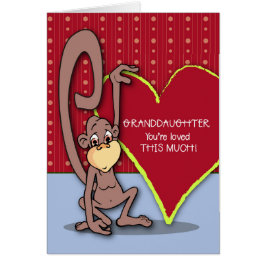Mordotter Cute Monkey på Alla hjärtans dag Hälsningskort
