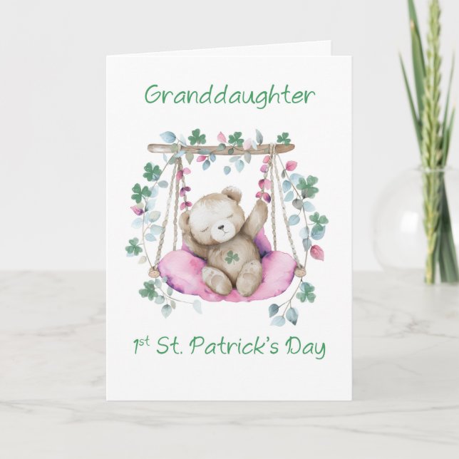 Mordotter First St patricks day Sweet Bear Kort (Framsida)