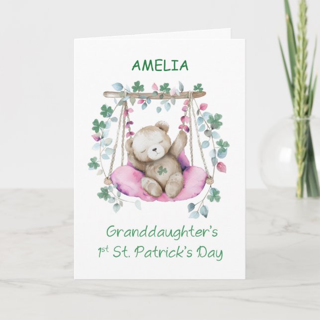 Mordotter First St patricks day Sweet Bear Kort (Framsida)