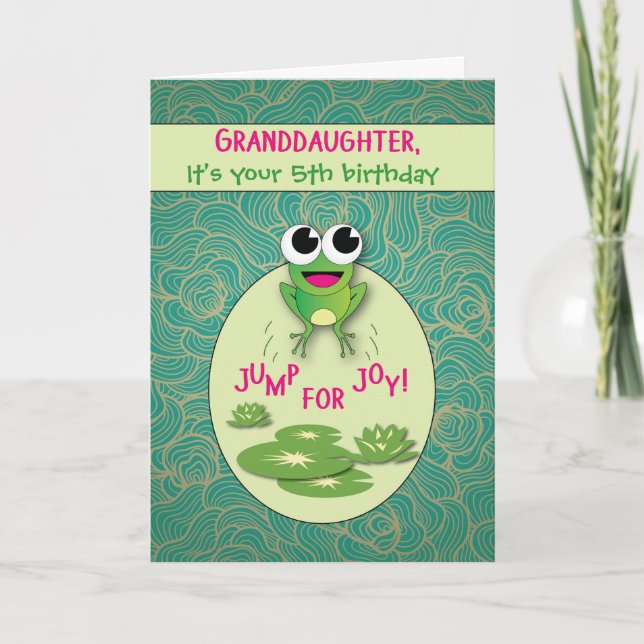 Mordotter Frog Anpassningsbar Age Birthday, jump f Kort (Framsida)